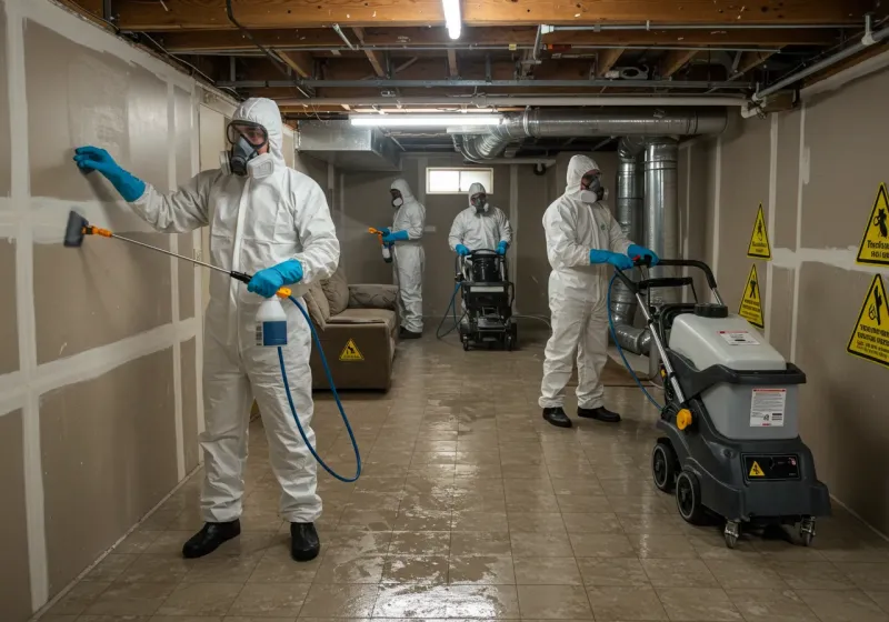 Basement Moisture Removal and Structural Drying process in Lowell, IN